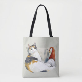 Calico Cat Gnome & Tortoiseshell Wasserfarbe