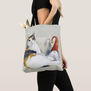 Calico Cat Gnome & Tortoiseshell Wasserfarbe