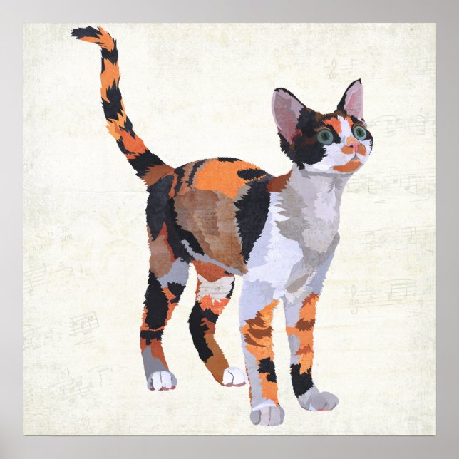 CALICO CAT Kunst Poster (Vorne)