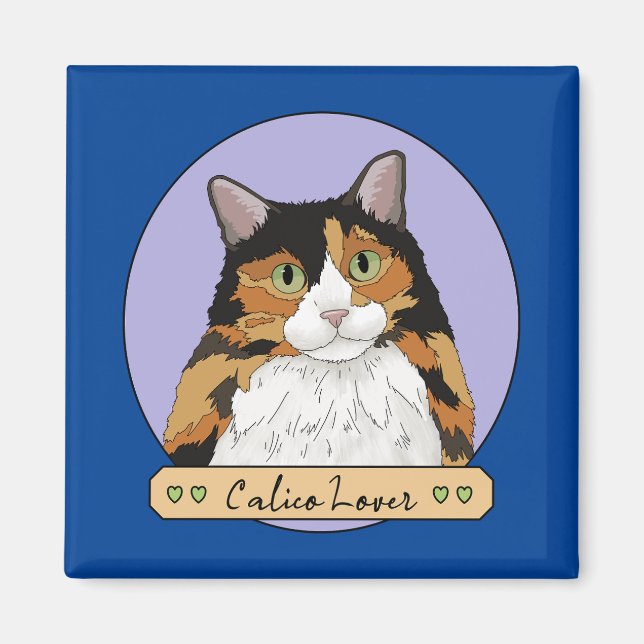 Calico Cat Lover Magnet (Vorne)