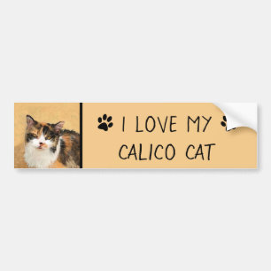 Calico Cat Malerei - Niedliche Originalkatzenart Autoaufkleber