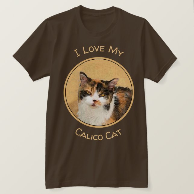 Calico Cat Malerei - Niedliche Originalkatzenart T-Shirt (Design vorne)