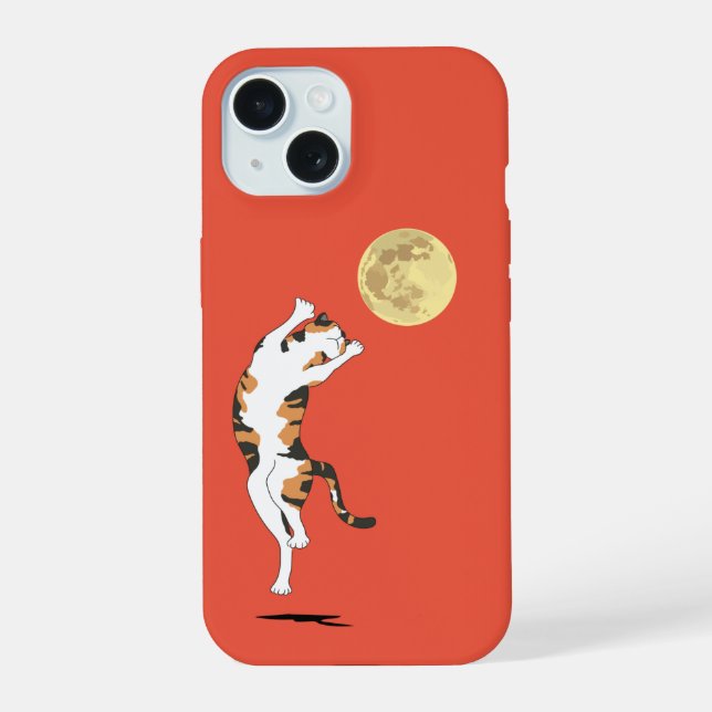 Calico Cat Moon Dancing Case-Mate iPhone Fall 15 Hülle (Rückseite)