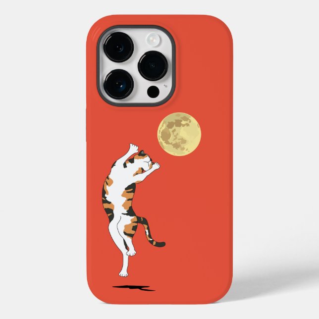 Calico Cat Moon Dancing Case-Mate iPhone Fall Hülle (Rückseite)