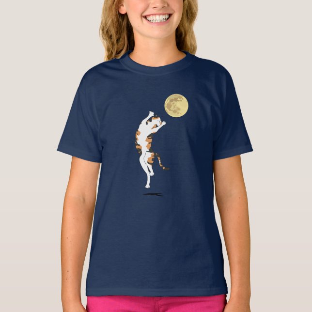 Calico Cat Moon Dancing T - Shirt (Vorderseite)