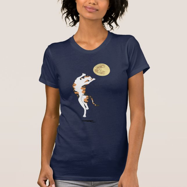 Calico Cat Moon Dancing T-Shirt (Vorderseite)