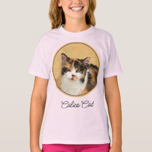 Calico Cat Painting - Niedlich Original Cat Art T- T-Shirt