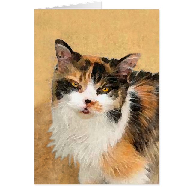 Calico Cat Painting - Niedliche Original Cat Art (Vorne)
