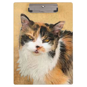 Calico Cat Painting - Niedliche Original Cat Art Klemmbrett