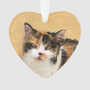 Calico Cat Painting - Niedliche Original Cat Art Ornament