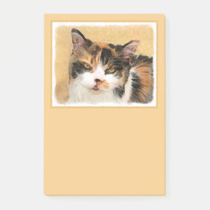 Calico Cat Painting - Niedliche Original Cat Art Post-it Klebezettel
