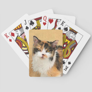 Calico Cat Painting - Niedliche Original Cat Art Spielkarten