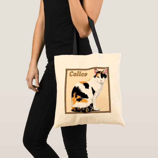 Calico Cat Personalisiert Budget Tragetasche (Vorderseite (Produkt))