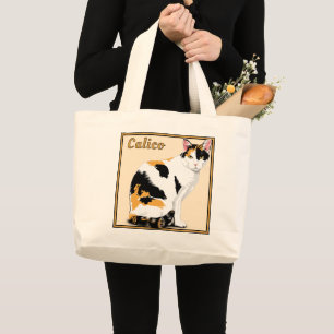 Calico Cat Personalisiert Jumbo Stoffbeutel