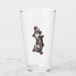 Calico Cat Pink Daisy Glas