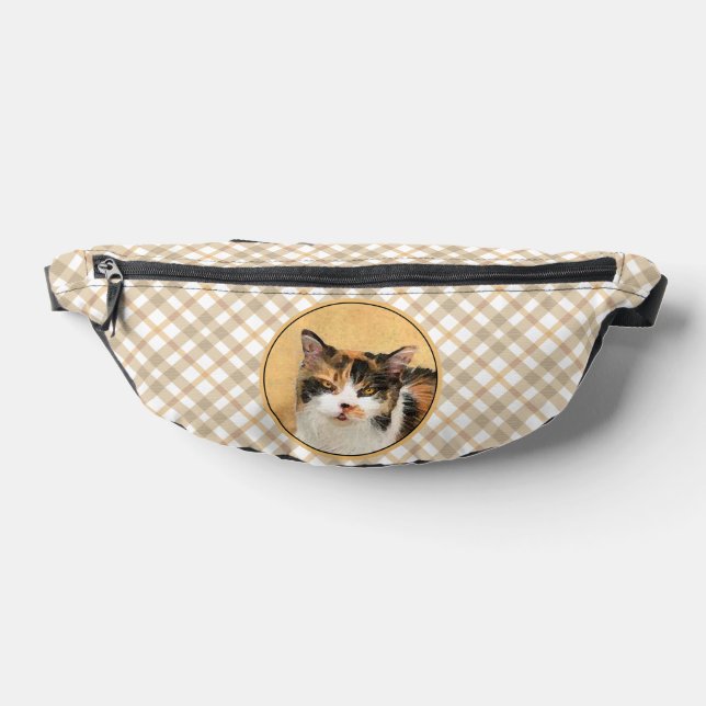 Calico Cat Portrait Malerei Niedliche Kunst Bauchtasche (Ablage )
