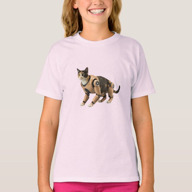 Calico Cat Robot T-Shirt (Vorderseite)