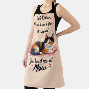 Calico Cat Sie hatten mich in Meow Watercolor Schürze
