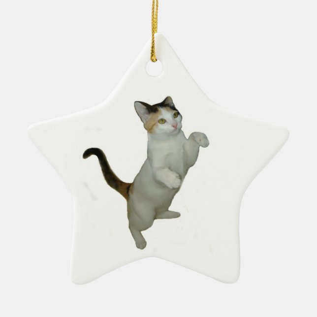 Calico Cat Sit Up Ornament (Vorne)