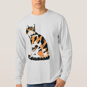 Calico Cat Sitting T - Shirt