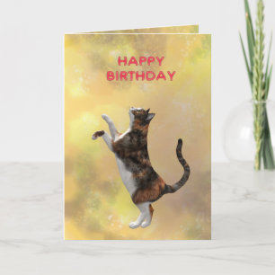 Calico Cat und Happy Birthday Karte