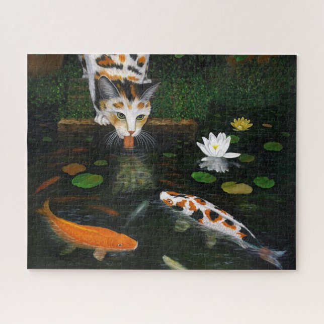 Calico Cat und Koi Fish Puzzle (Horizontal)