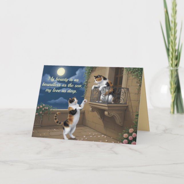 Calico Cat Valentine Card Feiertagskarte (Vorderseite)