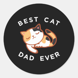 Calico Cat Vater Bester Kitty Vater je Runder Aufkleber