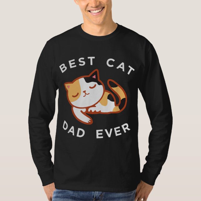 Calico Cat Vater Bestes Kitty Father Ever Geschenk T-Shirt (Vorderseite)