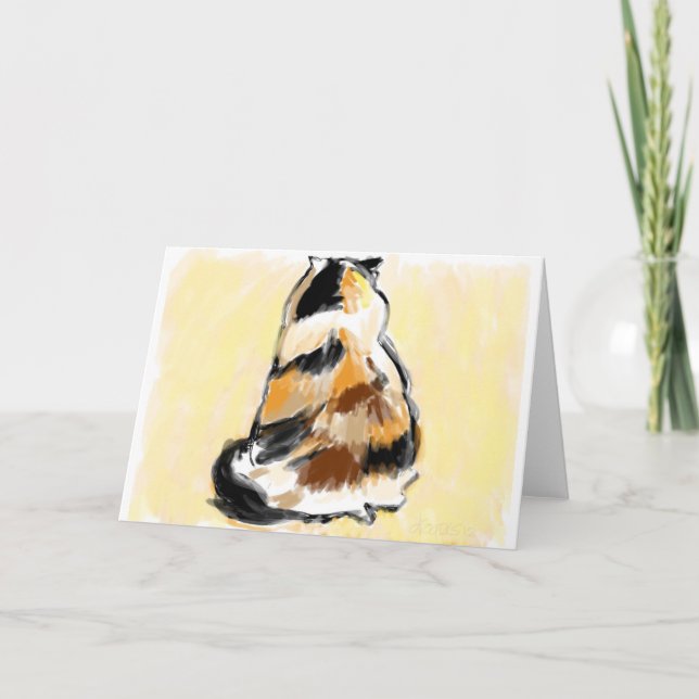 Calico cat viewed from the back karte (Vorderseite)