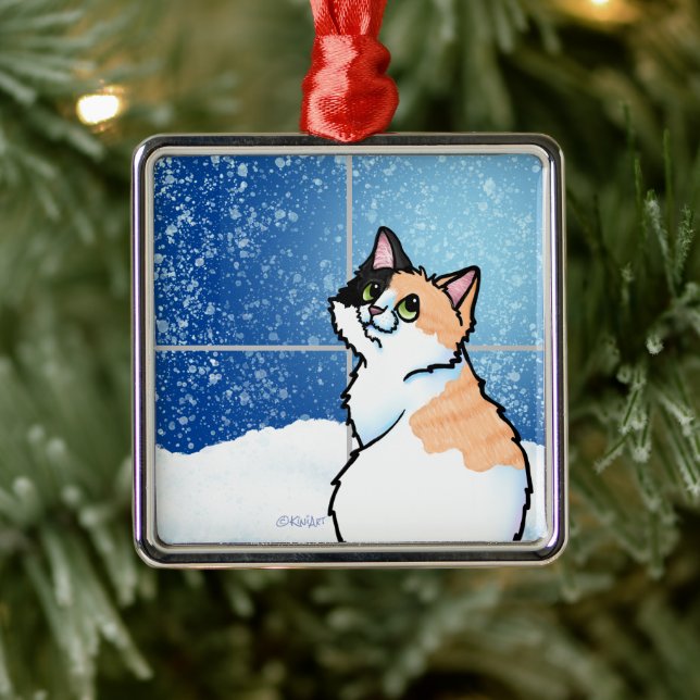 Calico Cat Window Metall Ornament Ornament Aus Metall (Baum)