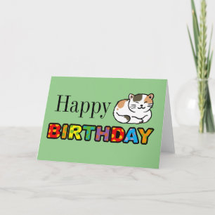 Calico Cat zum Geburtstag Karte