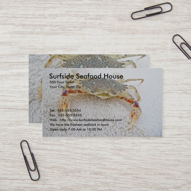 Calico Crab Business Card Visitenkarte (Vorderseite/Rückseite Beispiel)