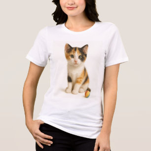 Calico Curiosity - Kitten mit Color Pop Ball Tri-Blend Shirt