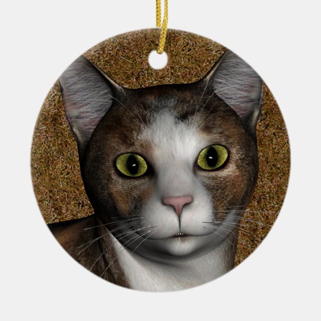 Calico Face Keramik Ornament (Vorne)