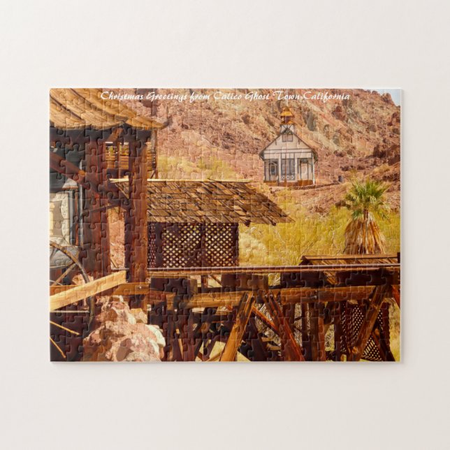Calico Ghost Town California.Christmas Grüße Puzzle (Horizontal)