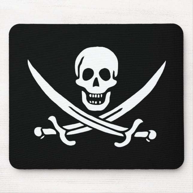 Calico Jack auf Schwarz Mousepad (Vorne)