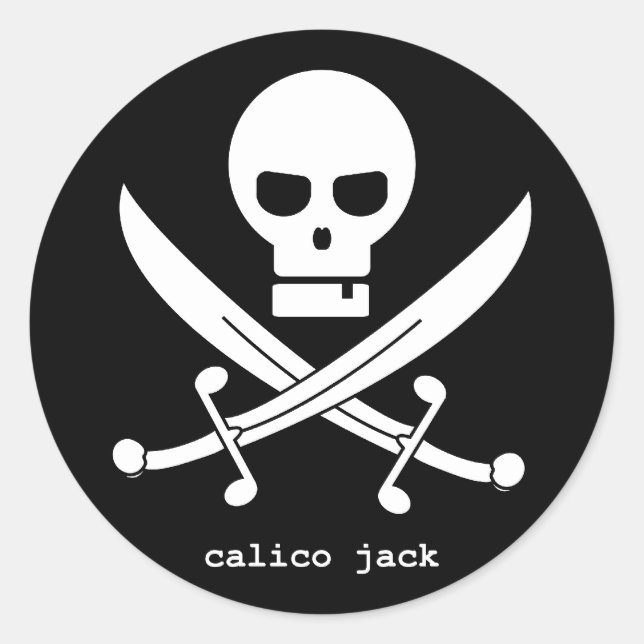 Calico Jack Runder Aufkleber (Vorderseite)