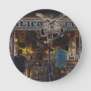 Calico Jacks Grand Cayman Island Runde Wanduhr