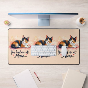 Calico-Katze Du hast mich bei Miau um den Finger g Schreibtischunterlage
