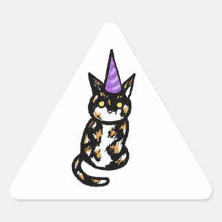 Calico-Katze-Feier-Sticker Dreieckiger Aufkleber