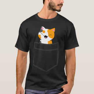Calico Katze in der Pocket Funny Pocket Calico Kat T-Shirt