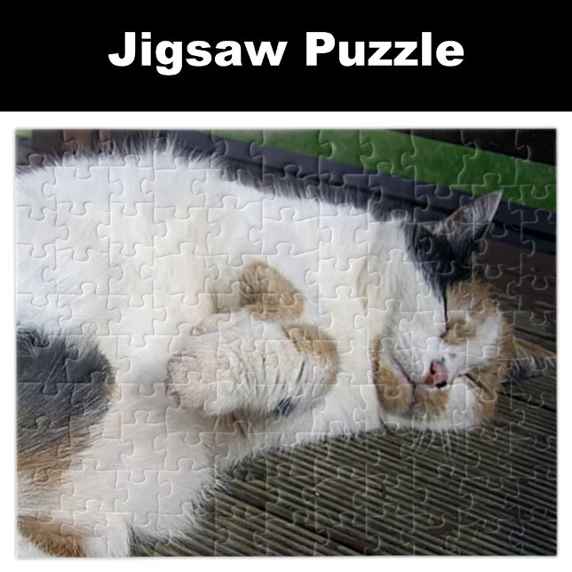 Calico Katze schläft draußen Puzzle (Von Creator hochgeladen)
