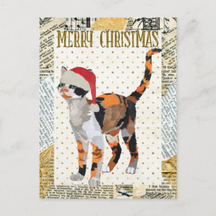 CALICO-KATZE WEIHNACHTEN Postkarte