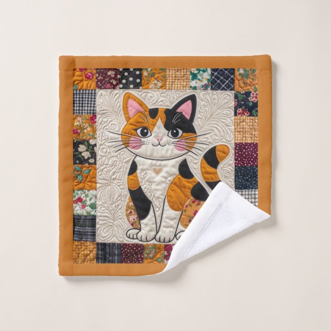 Calico-Katzen-Quilt-Imitat Waschlappen (Waschlappen)