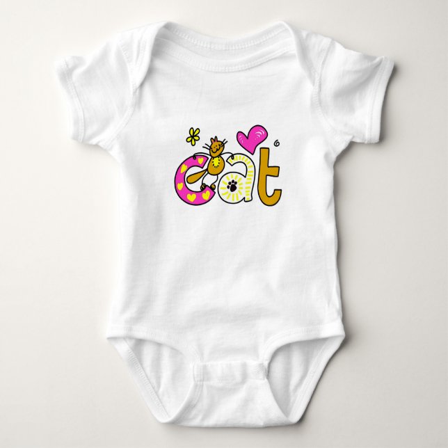 Calico Kitten Baby Bodysuit - Niedliches Cat Outfi Strampler (Vorderseite)