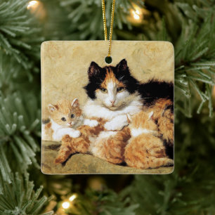 Calico Mama & Kittens ・ H. Ronner-Knip ・ Ornament