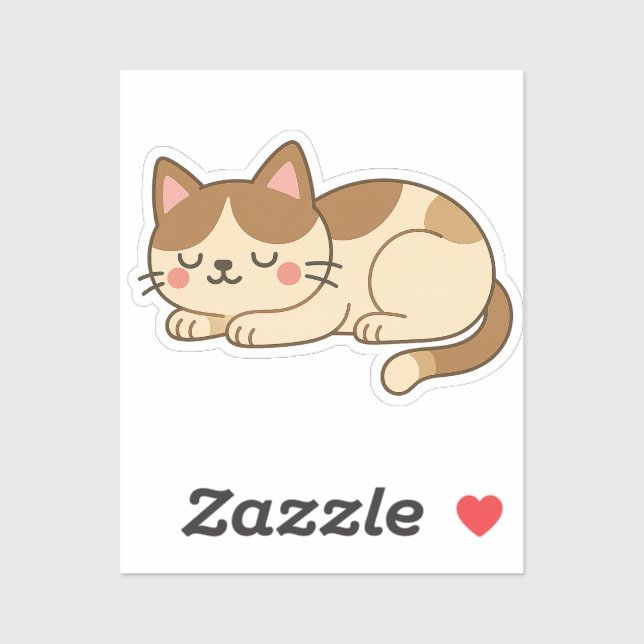 Calico-Patch-Katze – Süße schlafende Katze Aufkleber (Blatt)