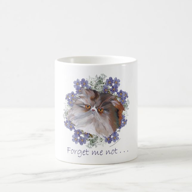 Calico Persian Cat Forget-Me-not Kaffeetasse (Mittel)