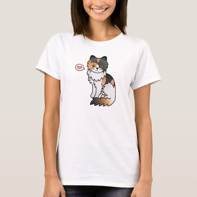 Calico Persian Cat Liebe T-Shirt (Vorderseite)